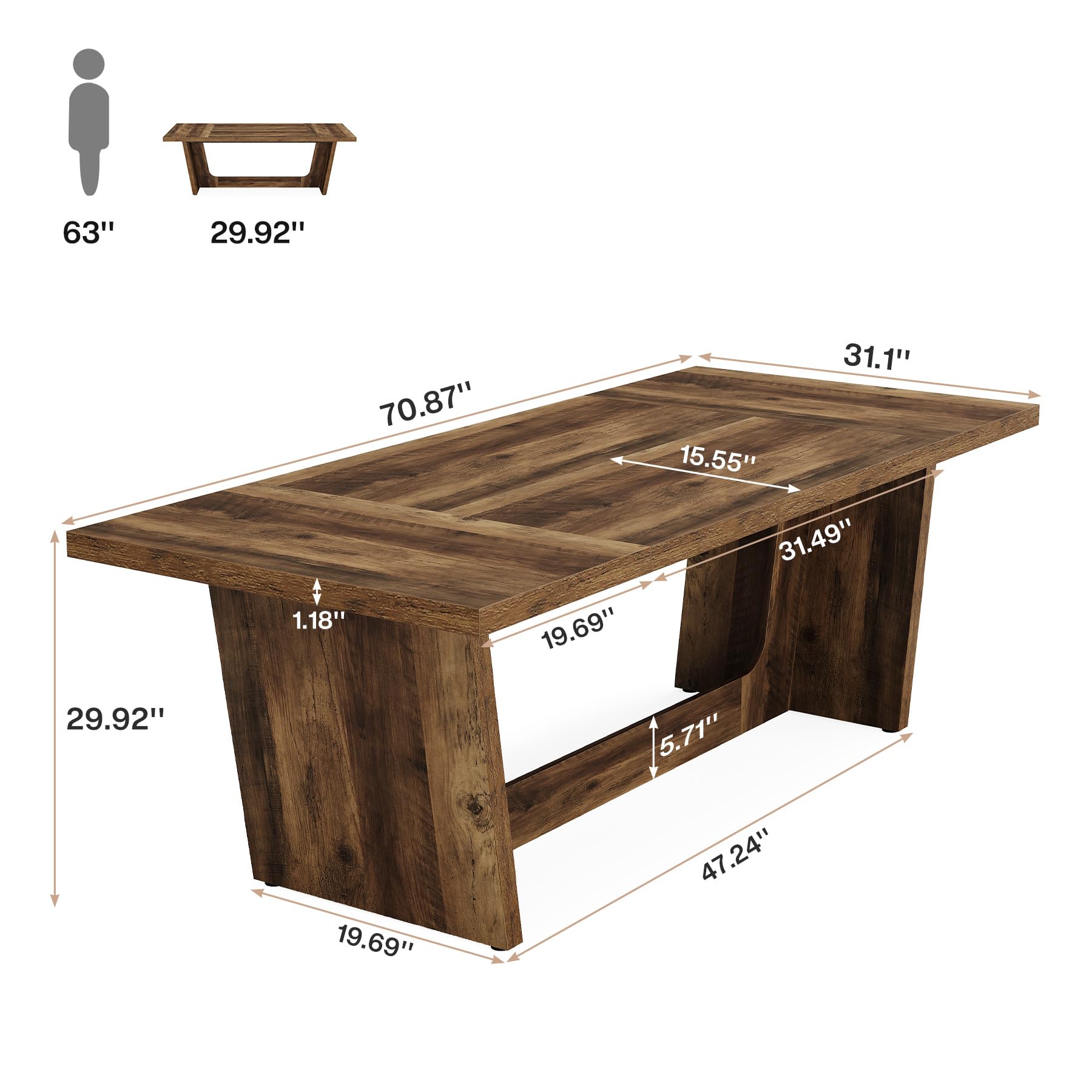 71" Conference Room Table for 6-8 People