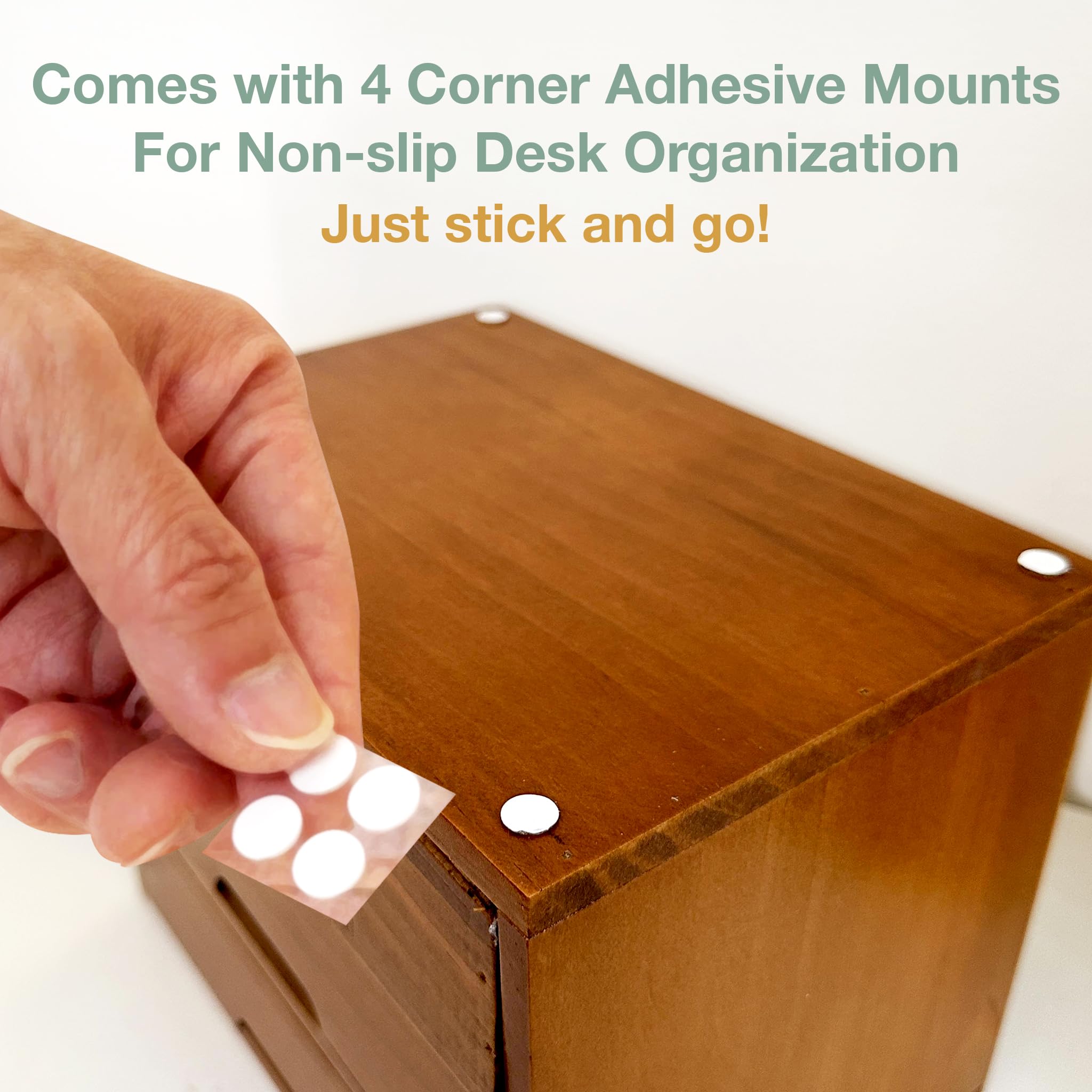 4-Pack Wooden Desktop Storage Organizer
