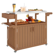 Outdoor Bar Cart with Storage Cabinet