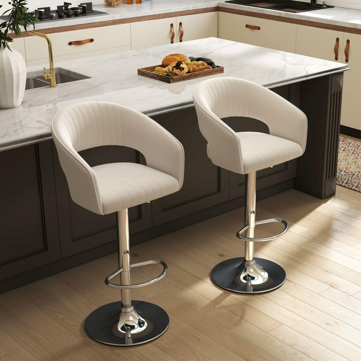 Adjustable Swivel Bar Stools Set of 2