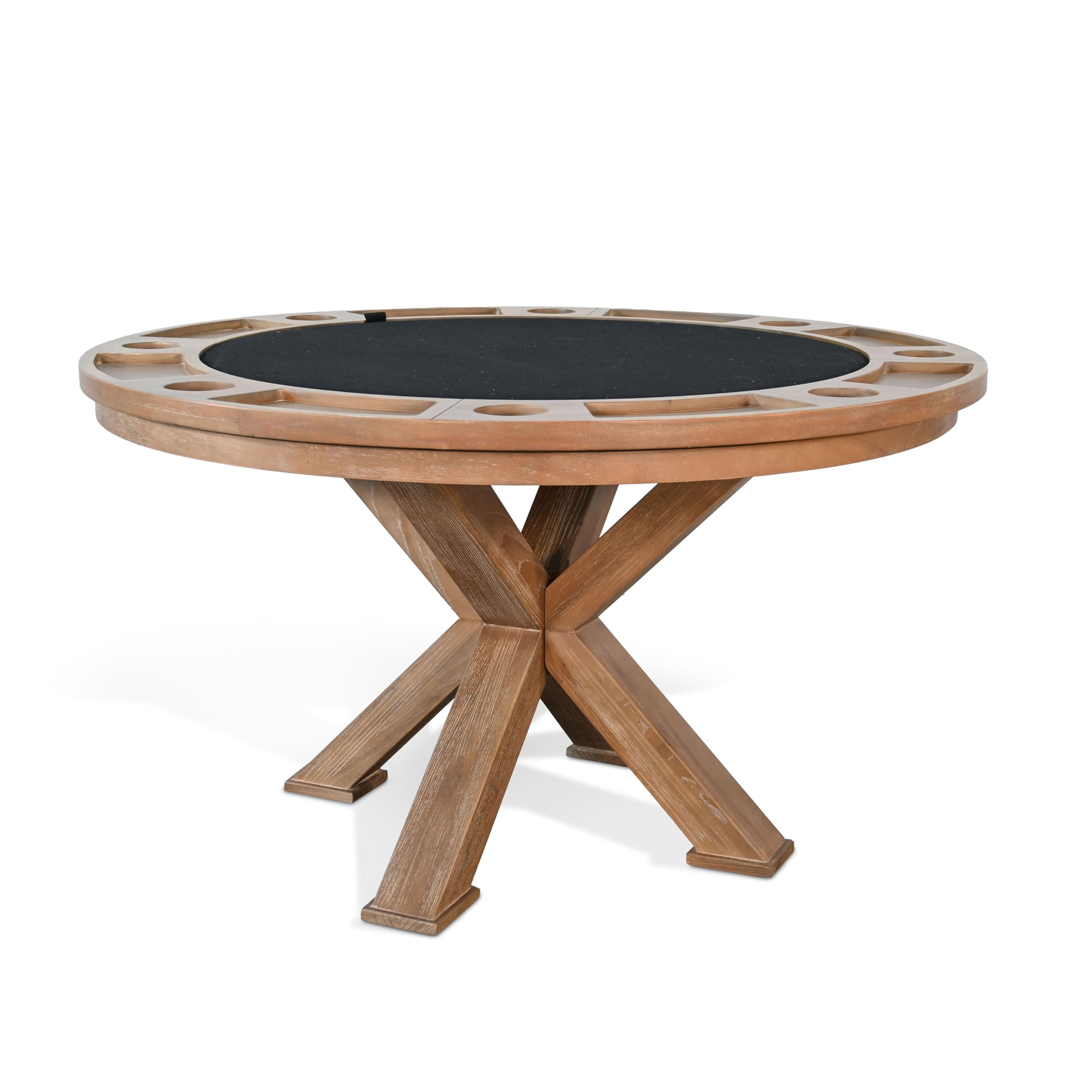 Chic Poker Game & Dining 2-in-1 Table Oak Grove Finish