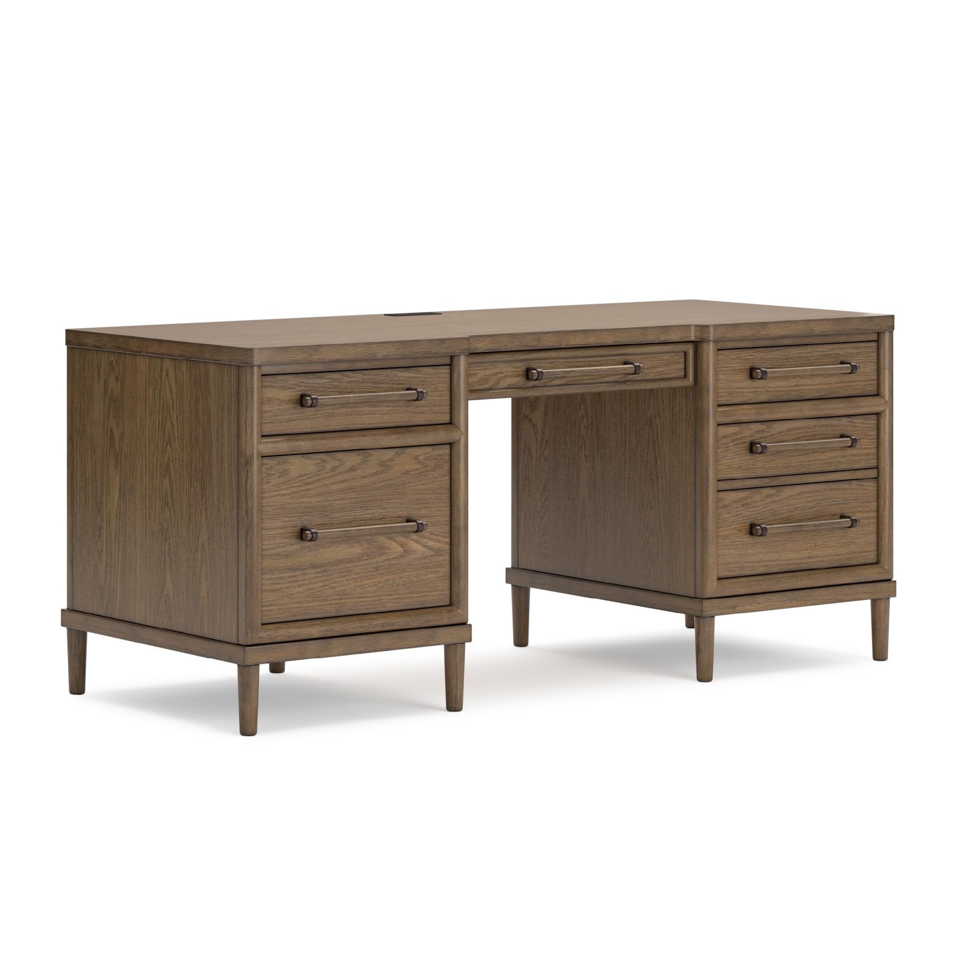 Contemporary Home Office Desk with 6 Drawers