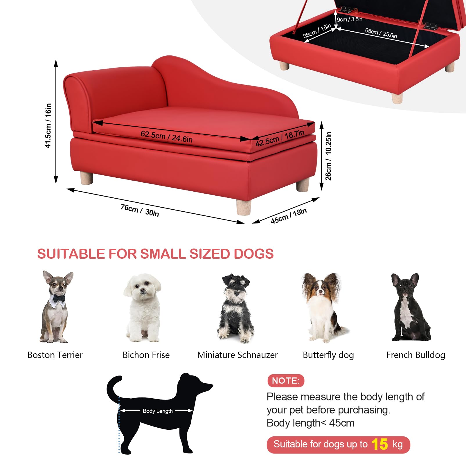 PU Leather Pet Sofa with Storage