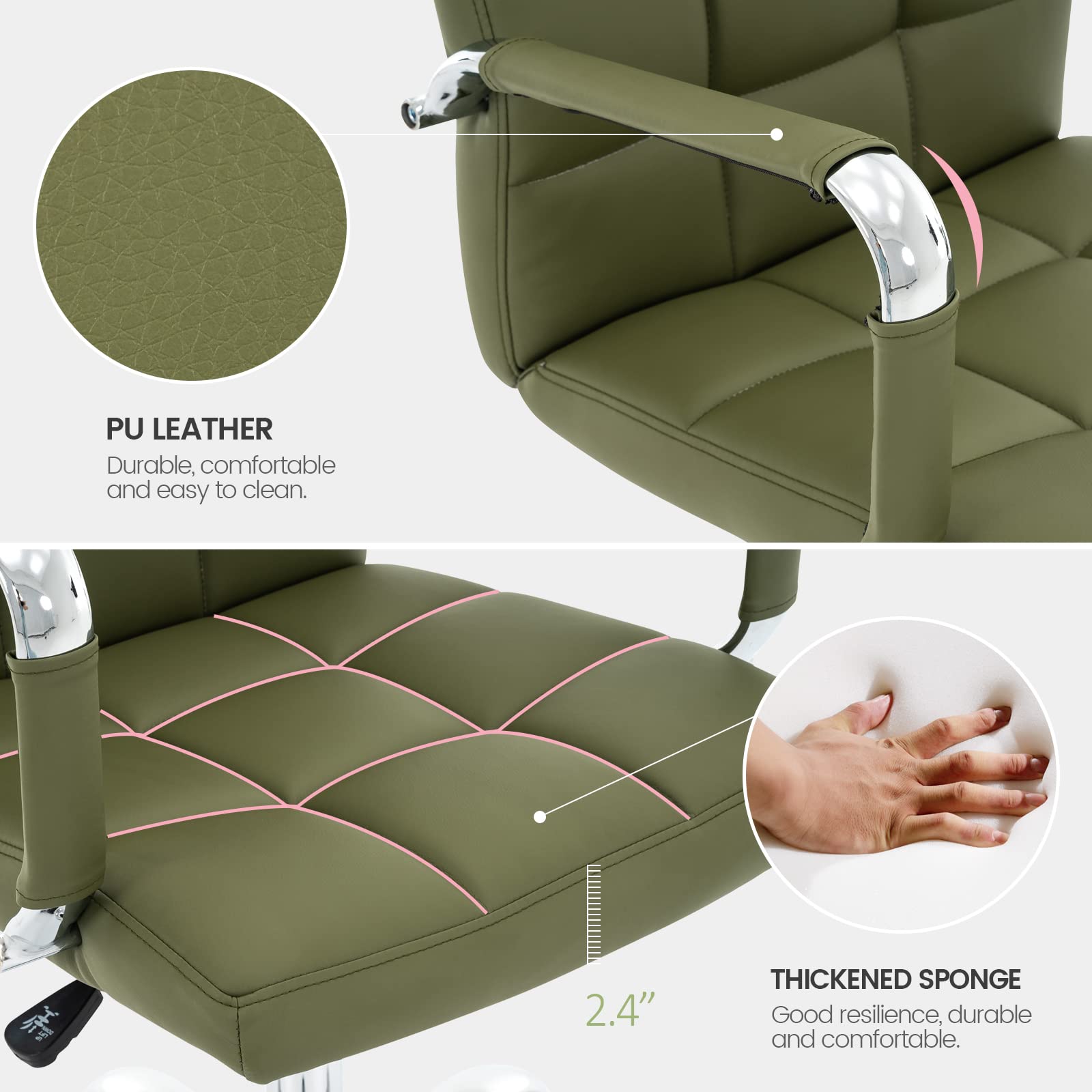 High Back Desk Chair with Adjustable Arms