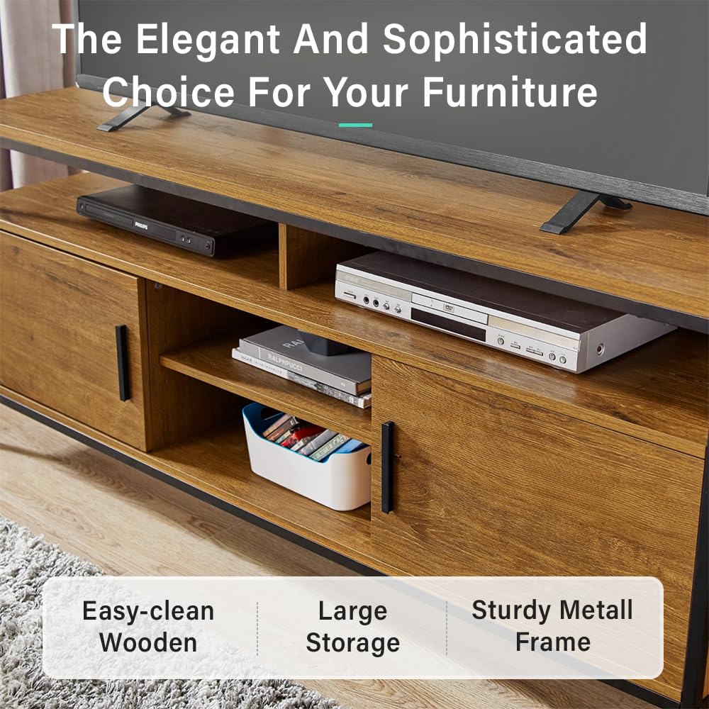 Wide Entertainment Center TV Media Stand with Storage