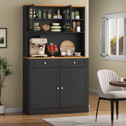 Kitchen Pantry Cabinet with Glass Doors