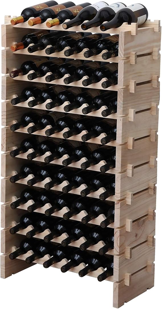 60-Bottle Pine Wine Rack