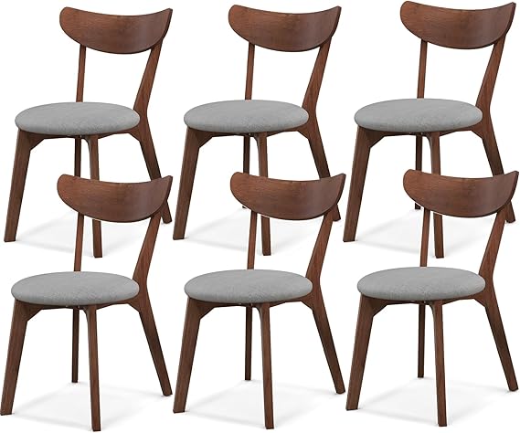 Dining Chairs Set of 4 with Curved High Back