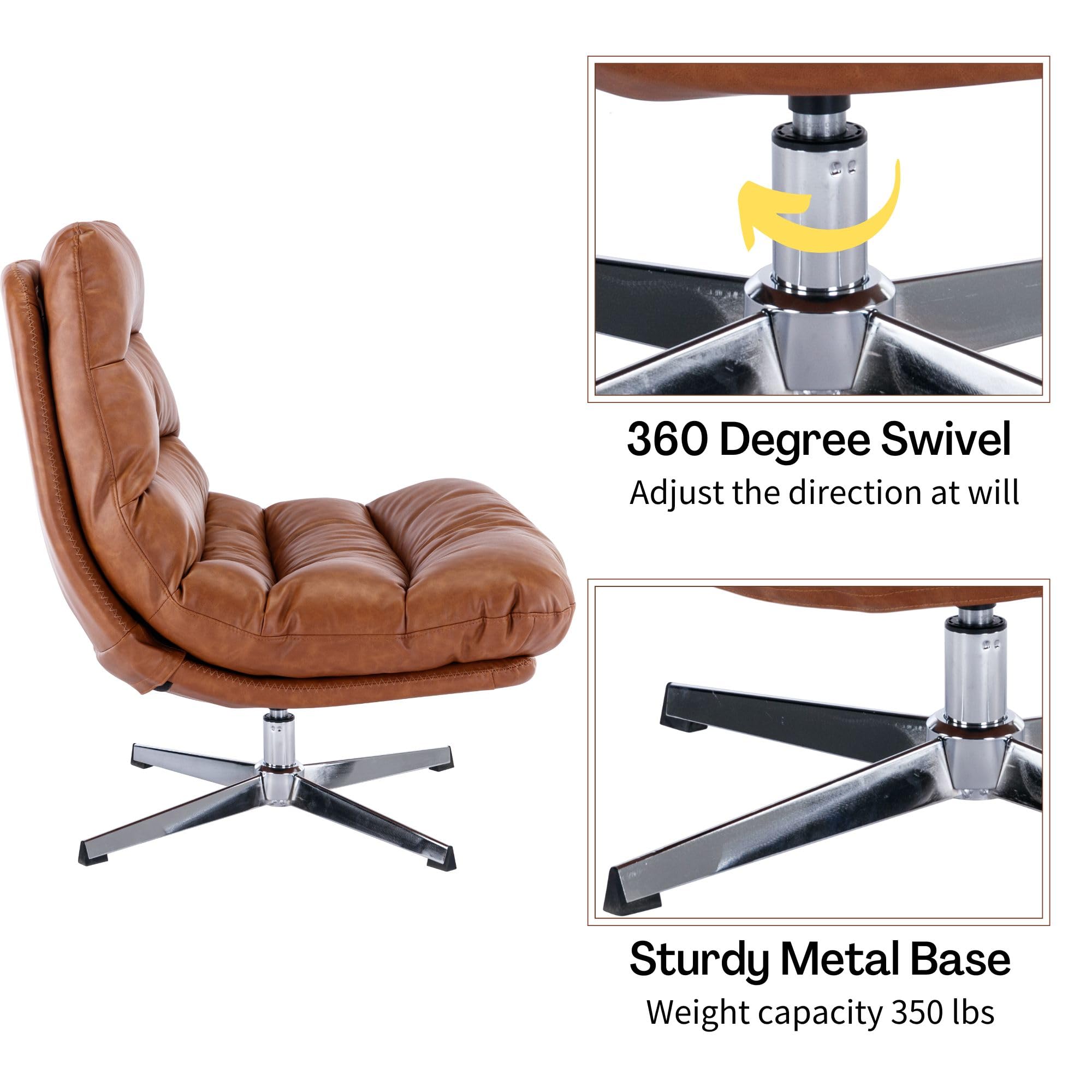 Swivel Accent Chair with Ottoman