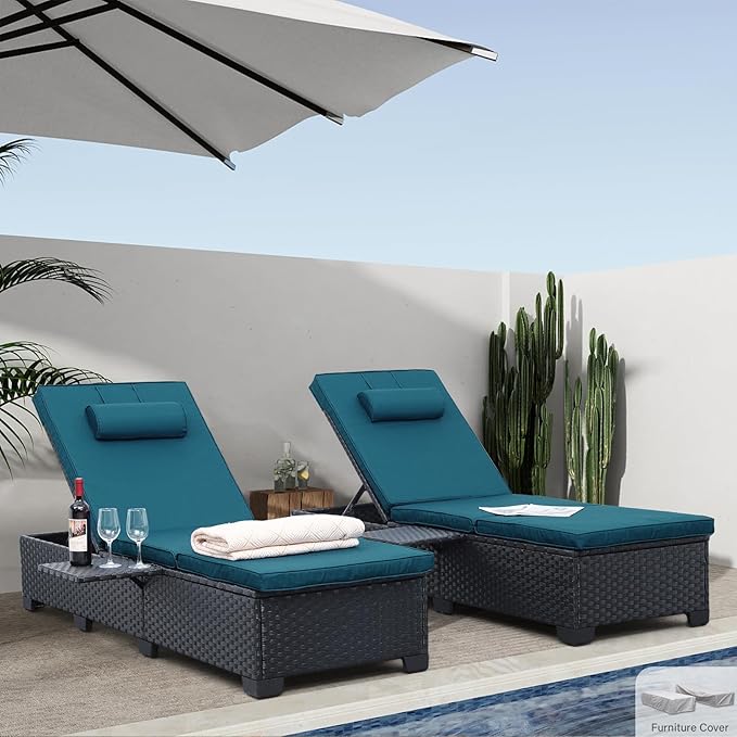 Outdoor Chaise Lounge Chairs Set of 2