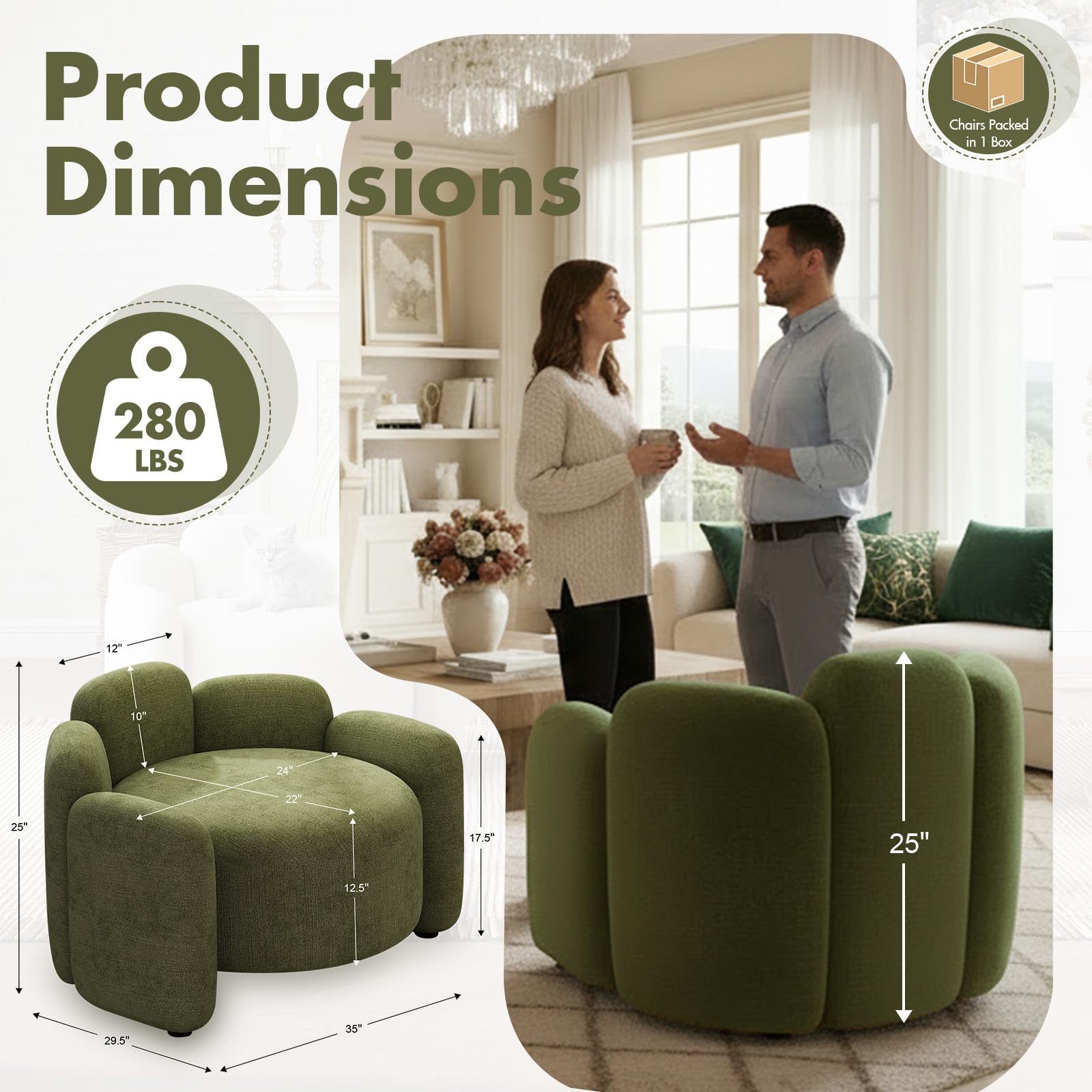 Sage Green Mid-Century Accent Chair