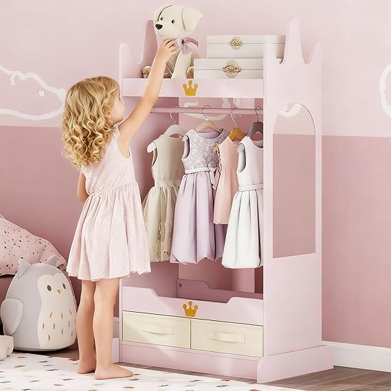 Kids Dress Up Storage with Mirror
