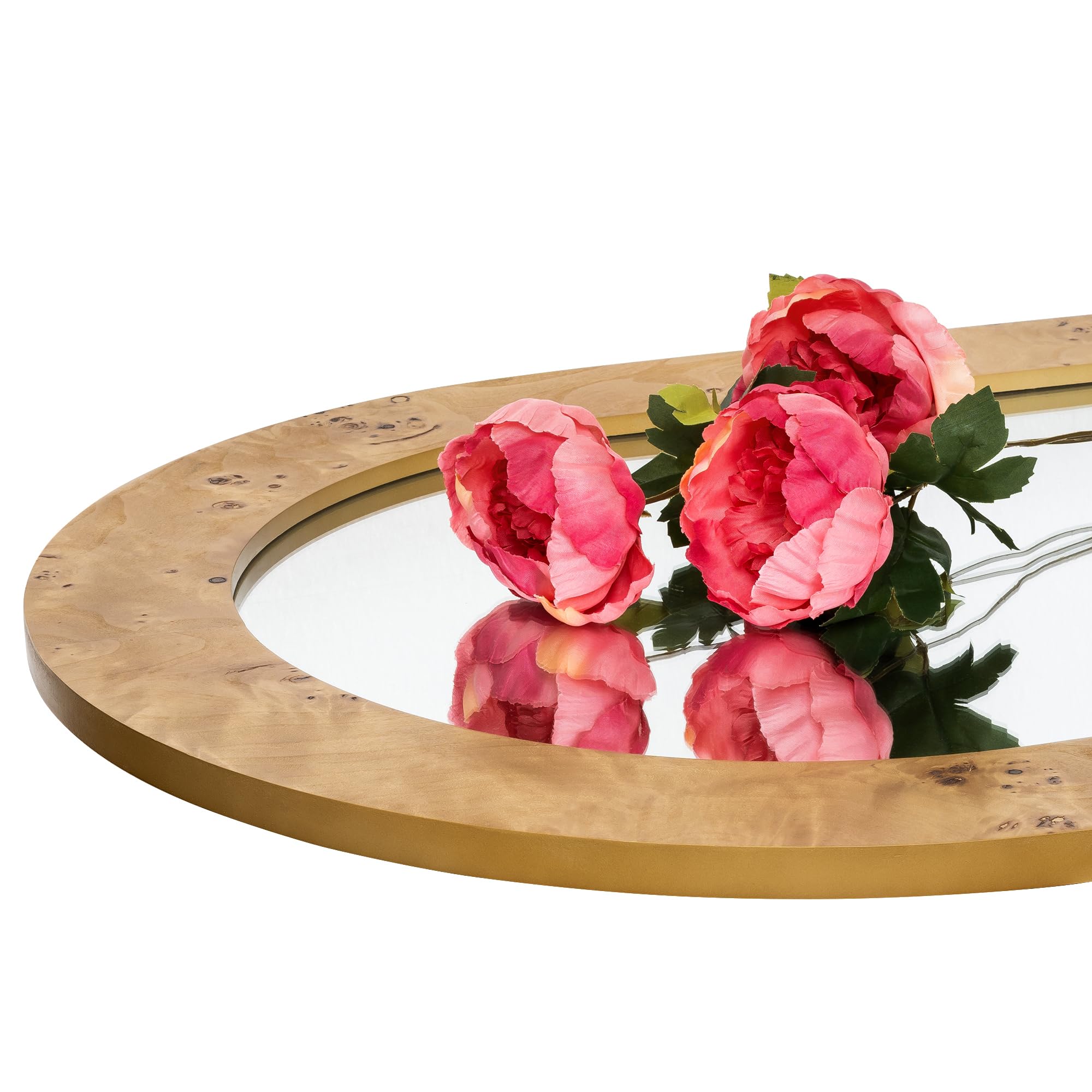 Oval Burlwood Wall Mirror