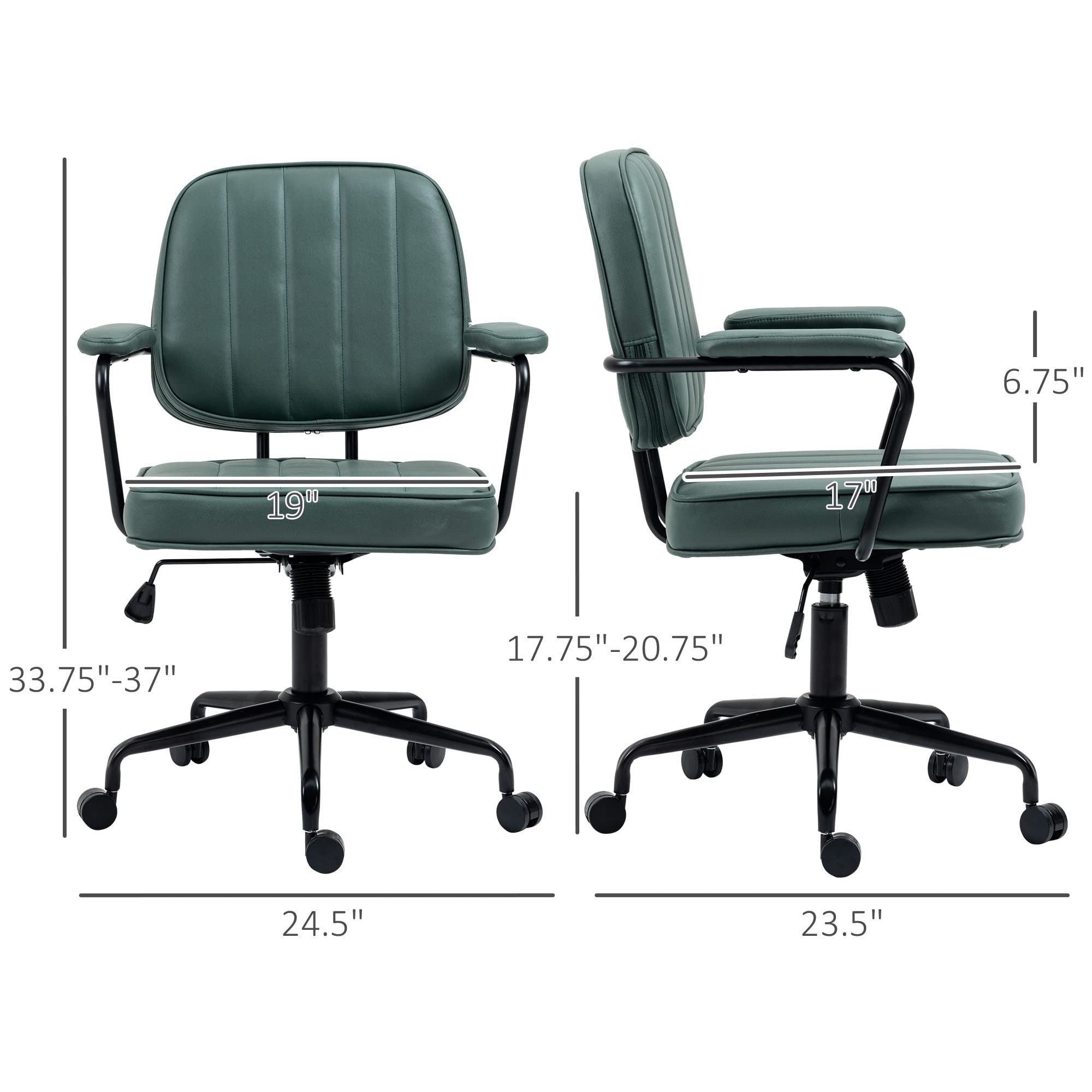 Microfiber Computer Desk Chair with Swivel Wheels and Adjustable Height