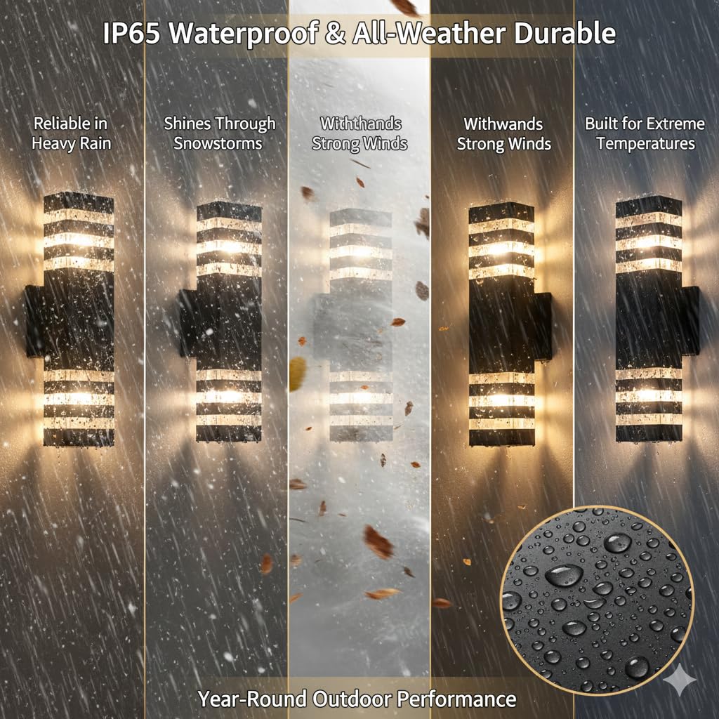 LED Outdoor Wall Light 4-Pack 18W Waterproof
