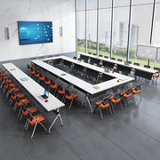 Folding Conference Table with Wheels - 47.2 Inch Mobile Training Table