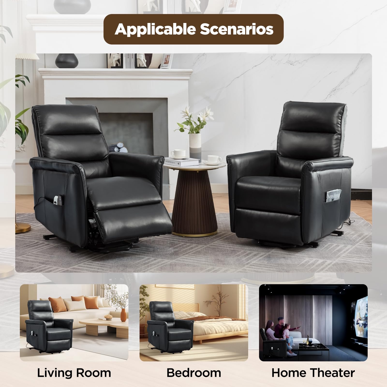 Power Lift Recliner with Massage and Lumbar Heat