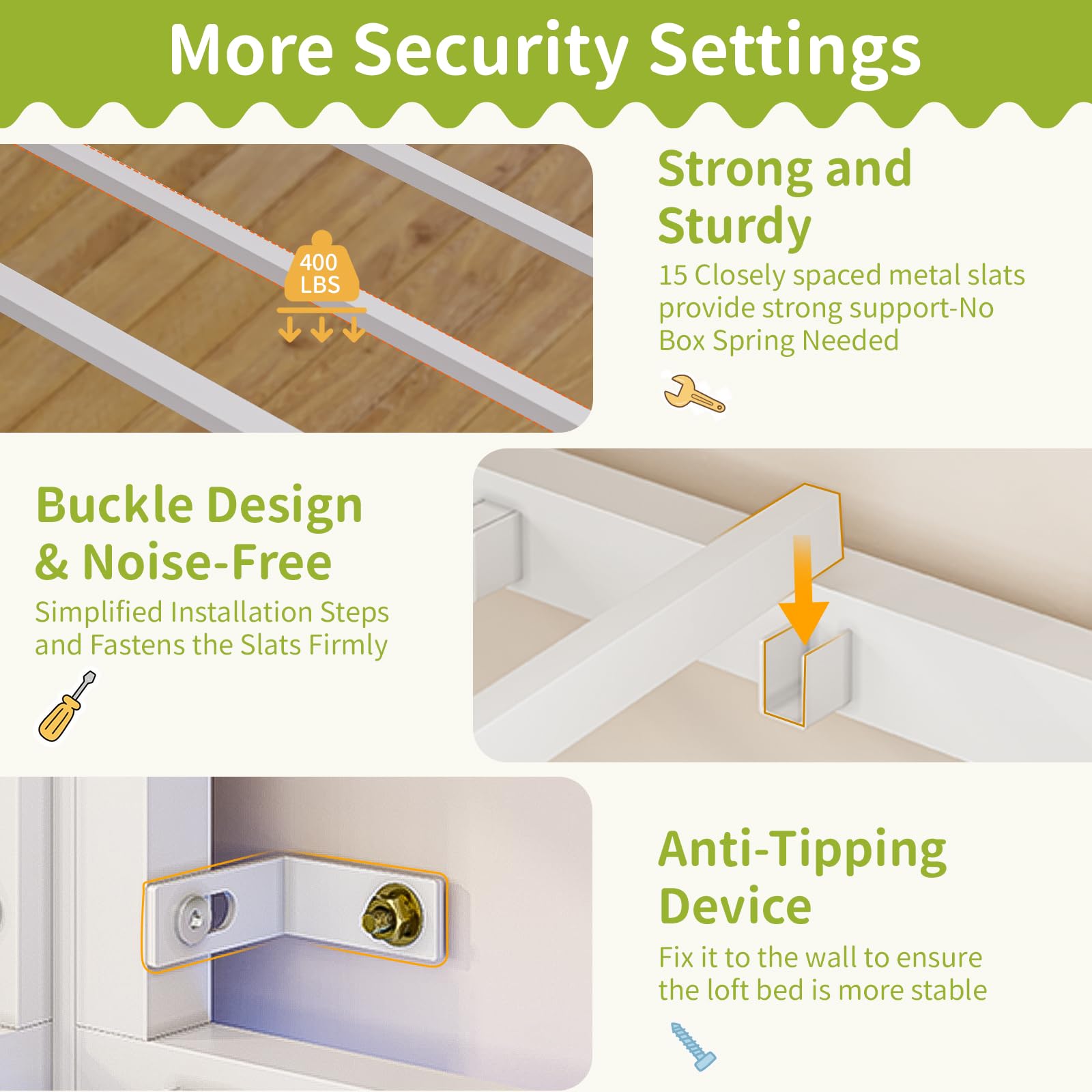 Low Loft Twin Bed with Reading Corner and LED Lights