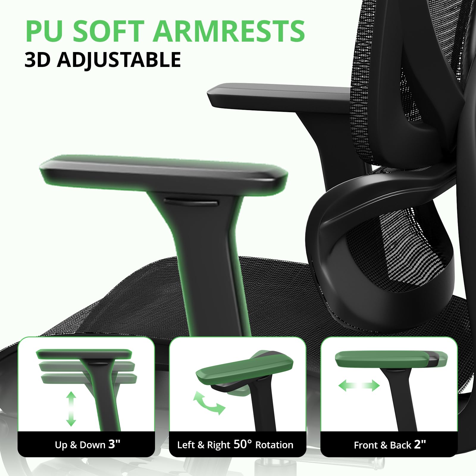 Ergonomic Mesh Office Chair with Footrest