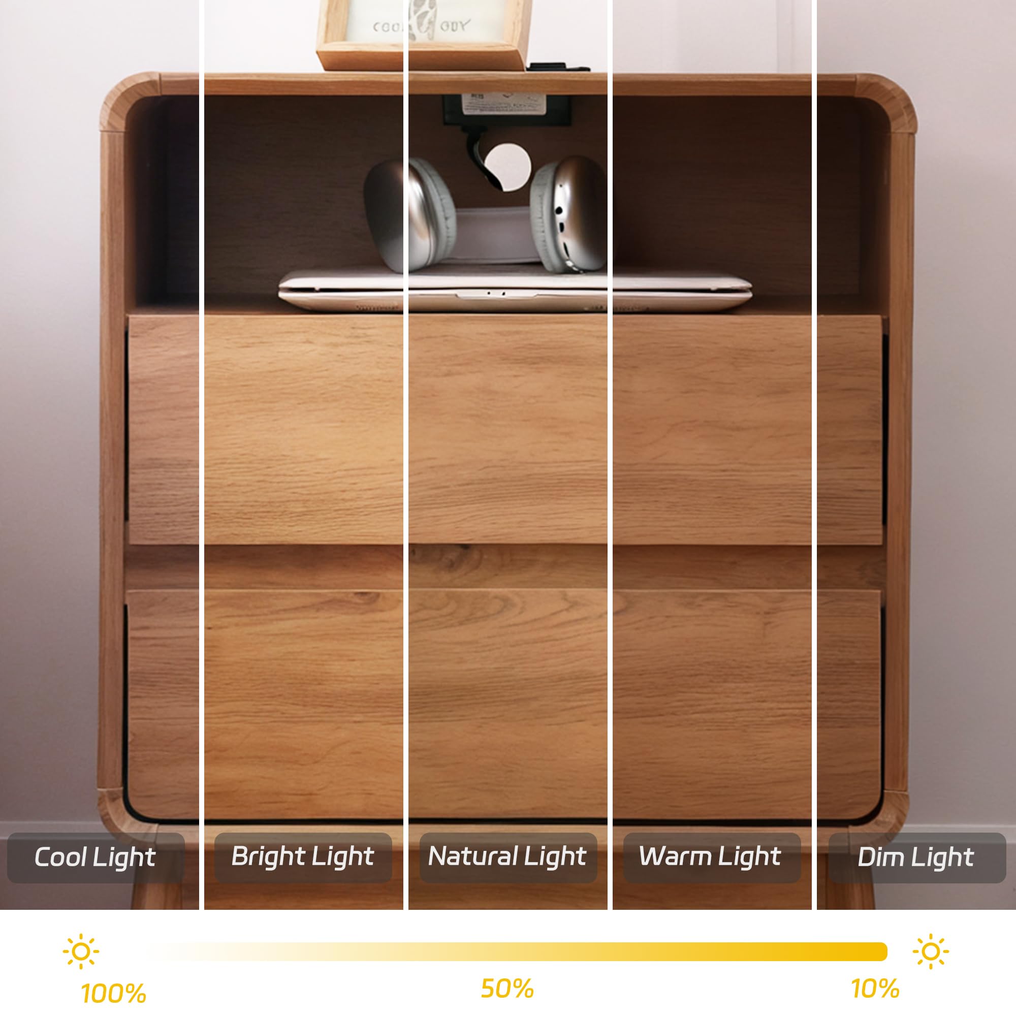 Mid-Century Nightstand with 2 Drawers