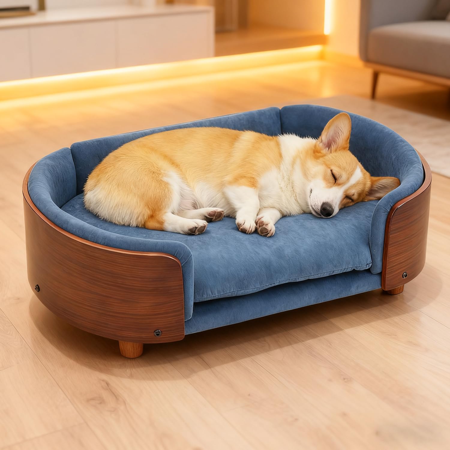 Elevated Dog Sofa Bed with Washable Cover - Small