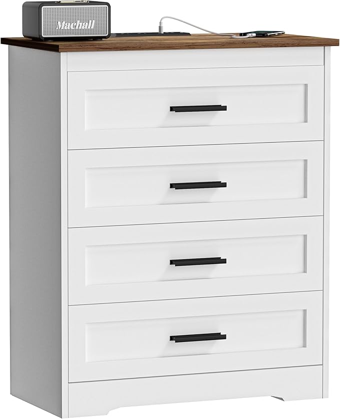 Farmhouse 4-Drawer Dresser with Natural Texture