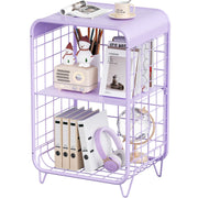 3-Tier Metal Side Table with Storage