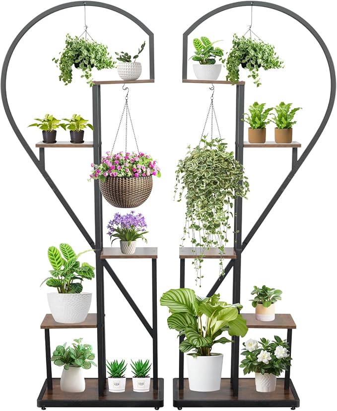 5-Tier Corner Plant Stand Indoor Tall Flower Shelves 2PCS
