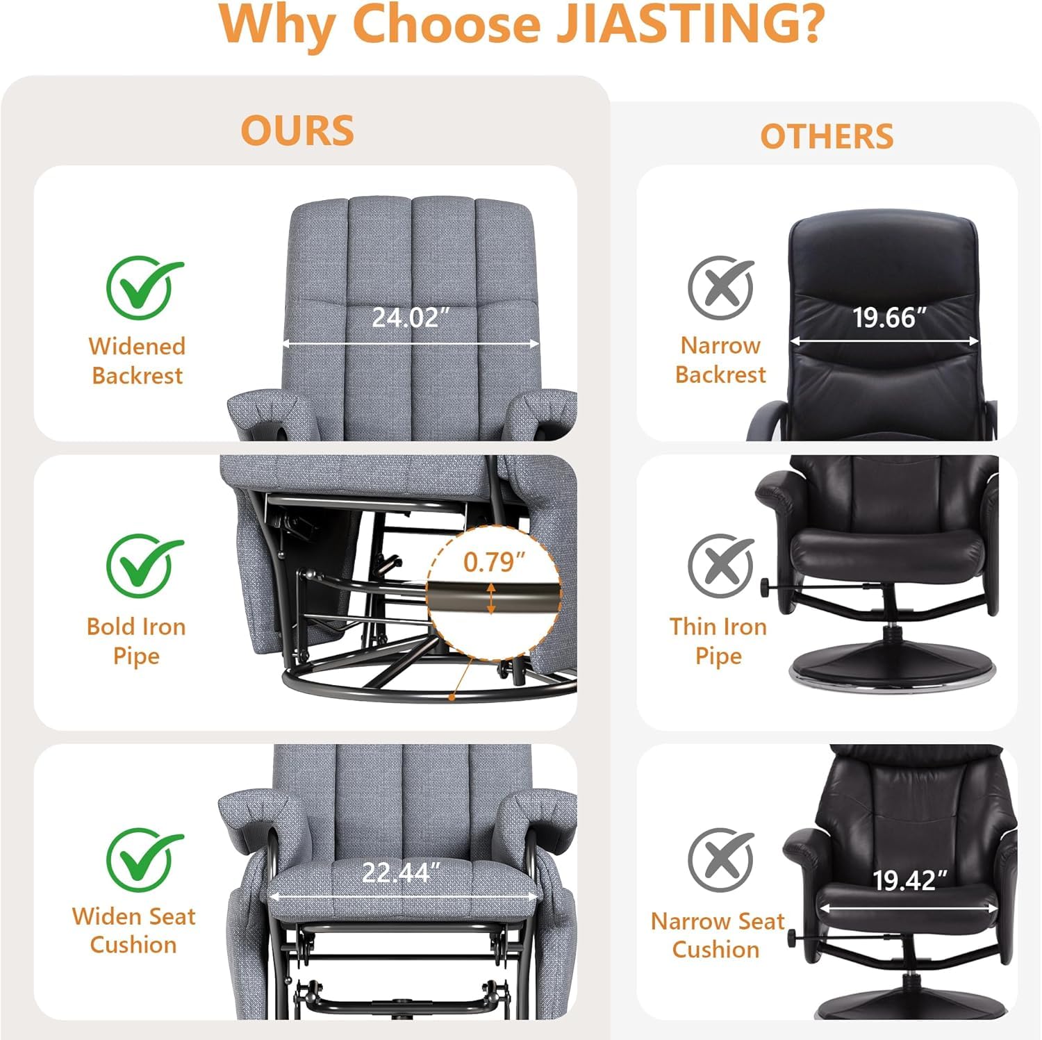 360° Swivel Recliner Chair with Ottoman