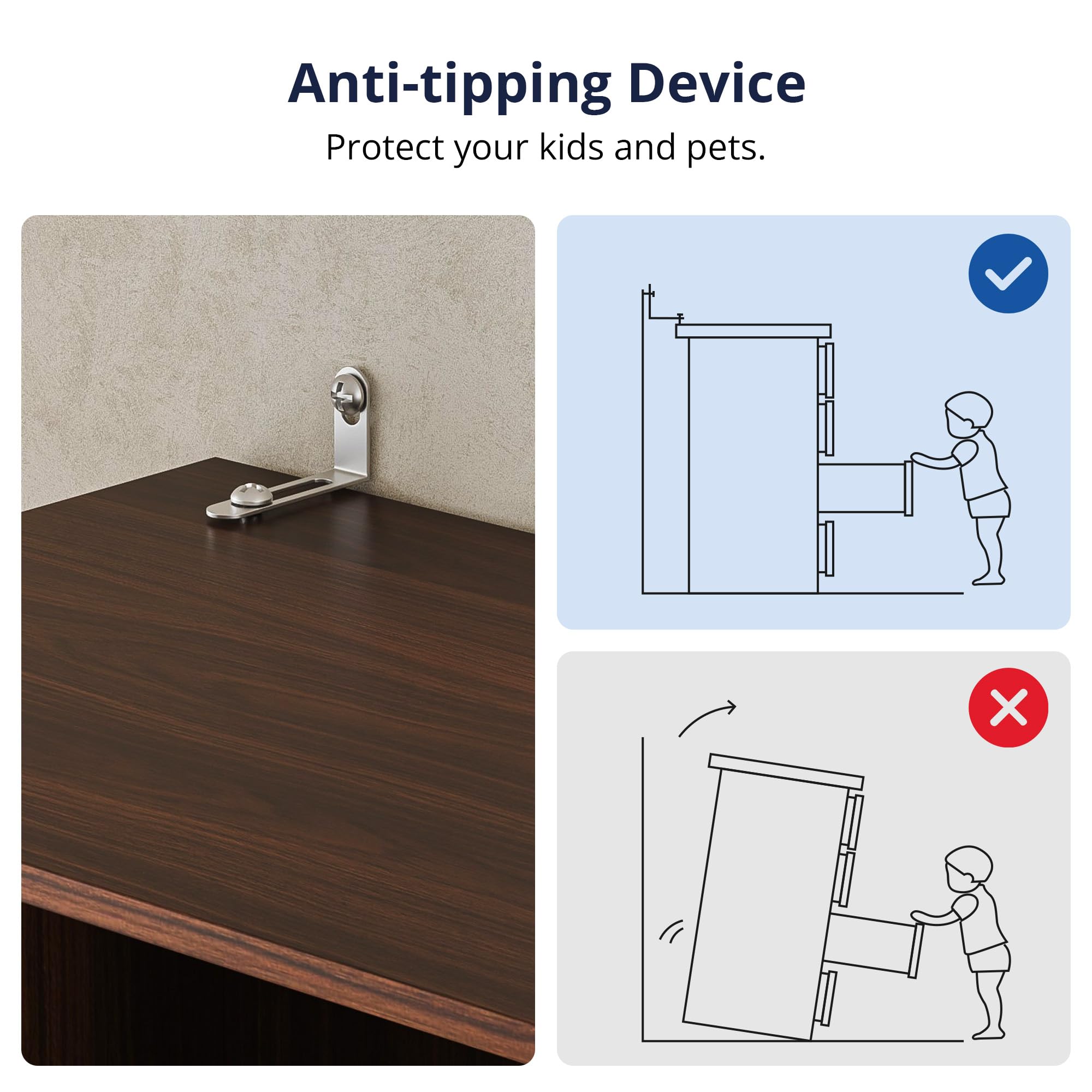 Tall Bookcase with Drawers