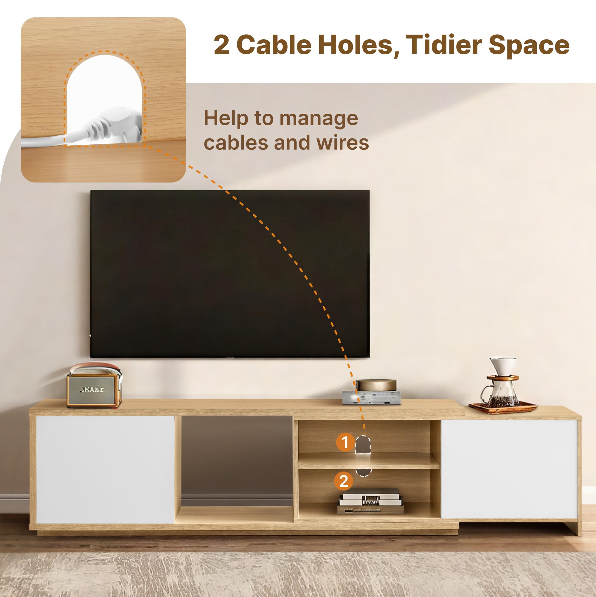 Extendable TV Stand for TVs up to 90 Inches