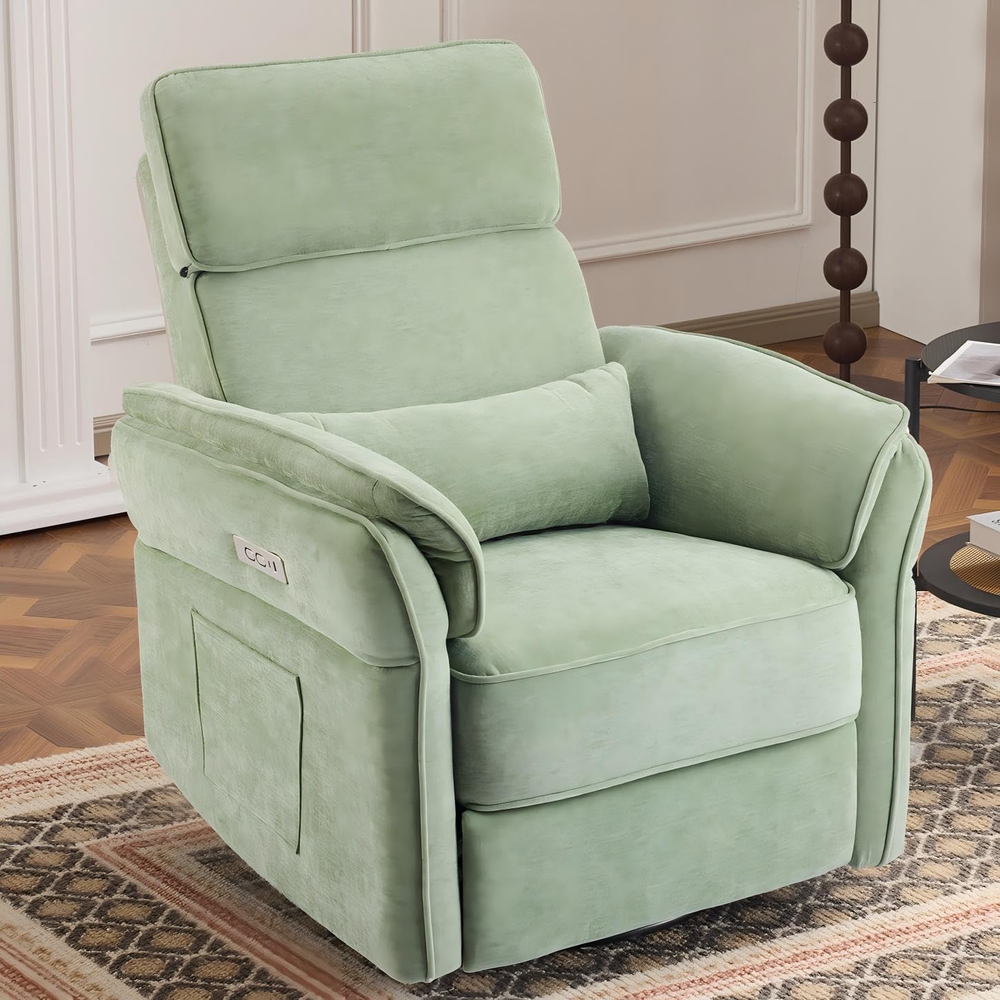 Power Swivel Glider Recliner Chair with Adjustable Armrests