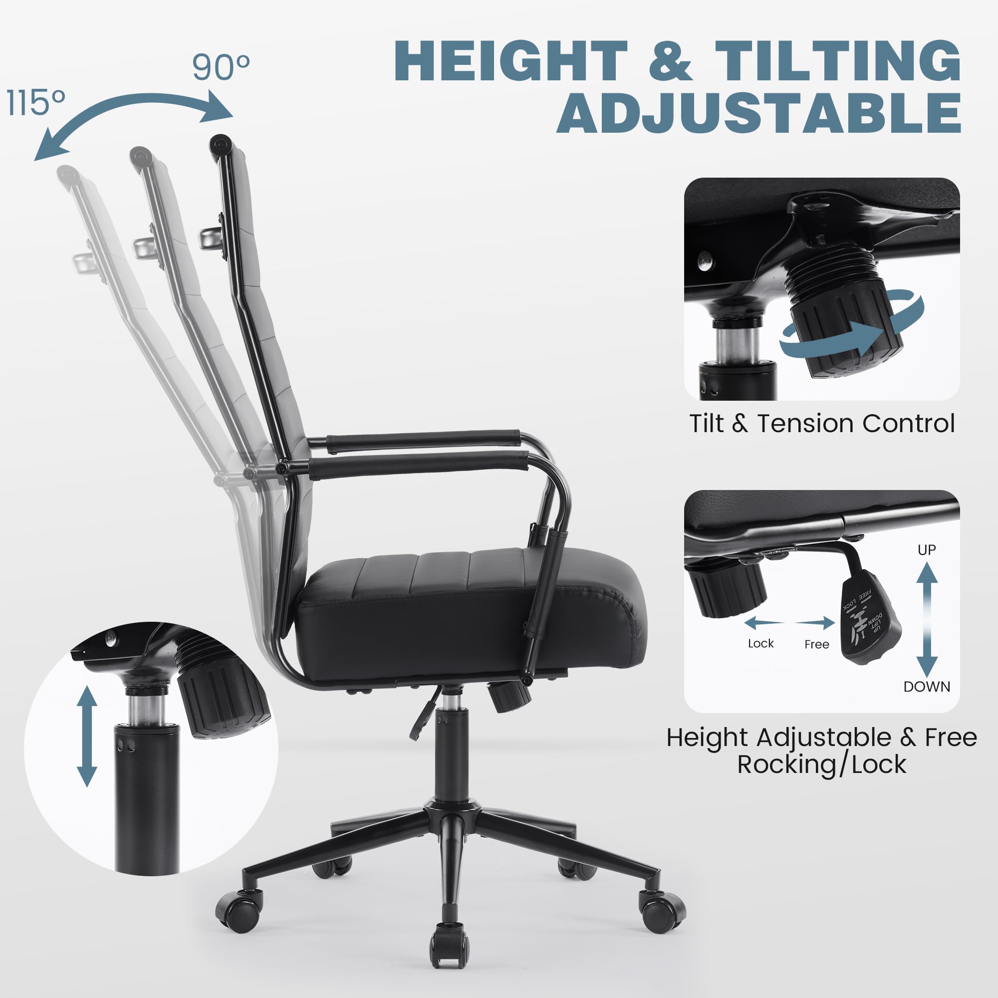 Ergonomic Executive Office Chair with High Back