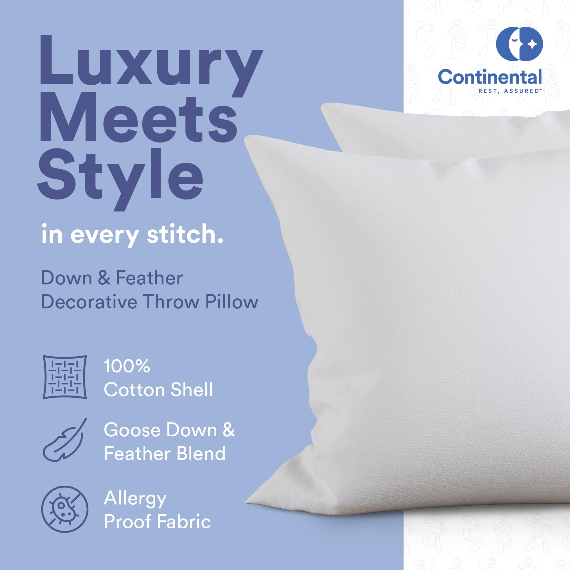 20x20 Down Feather Throw Pillow Insert
