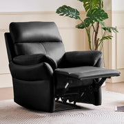 Genuine Leather Recliner Chair with Adjustable Backrest