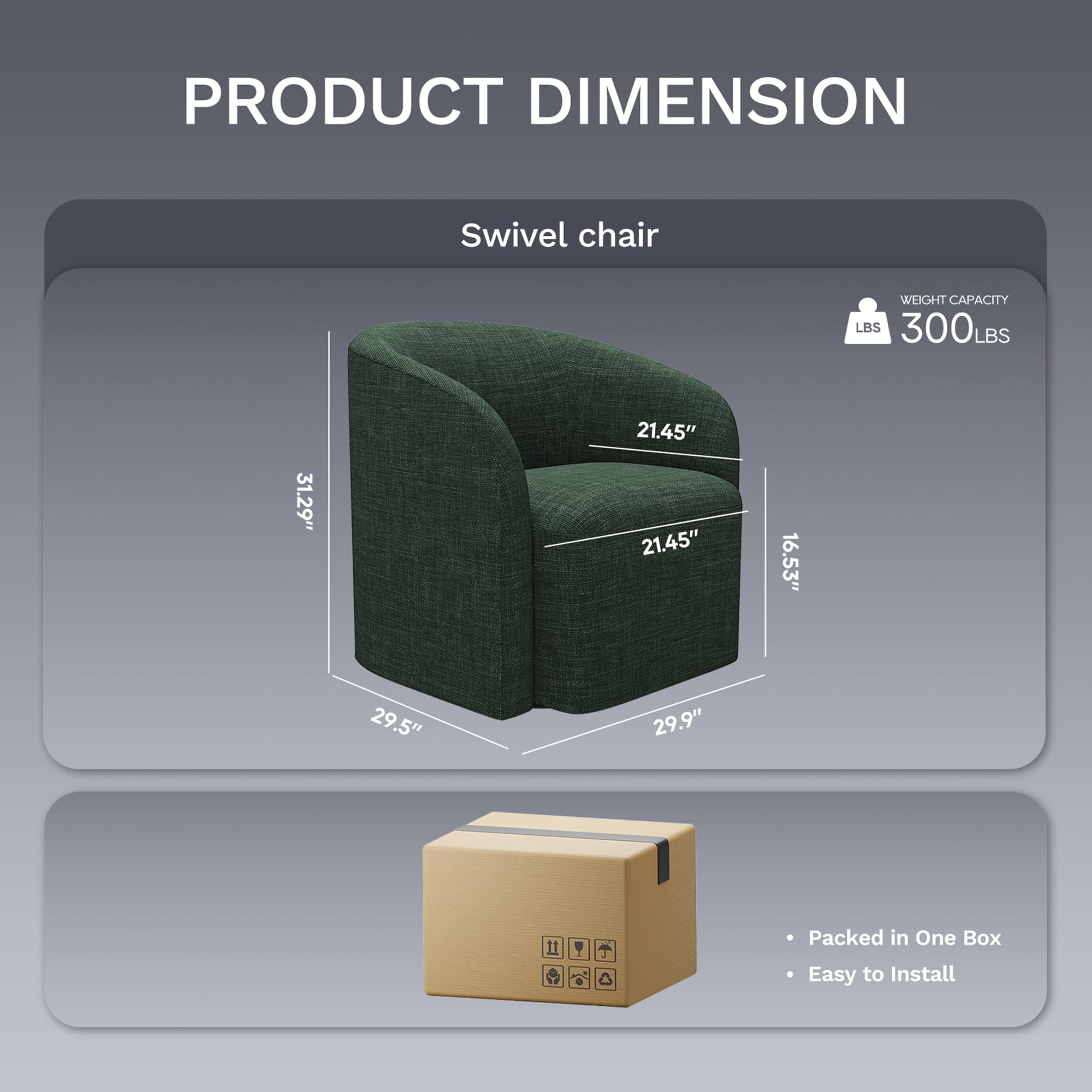 Swivel Accent Chair with Armrests