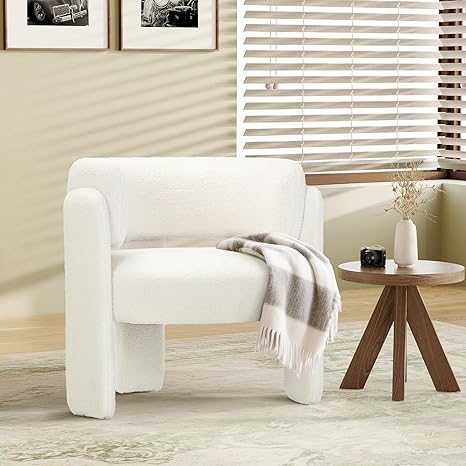 Modern Velvet Accent Chair Set of 2 with 3 Legs