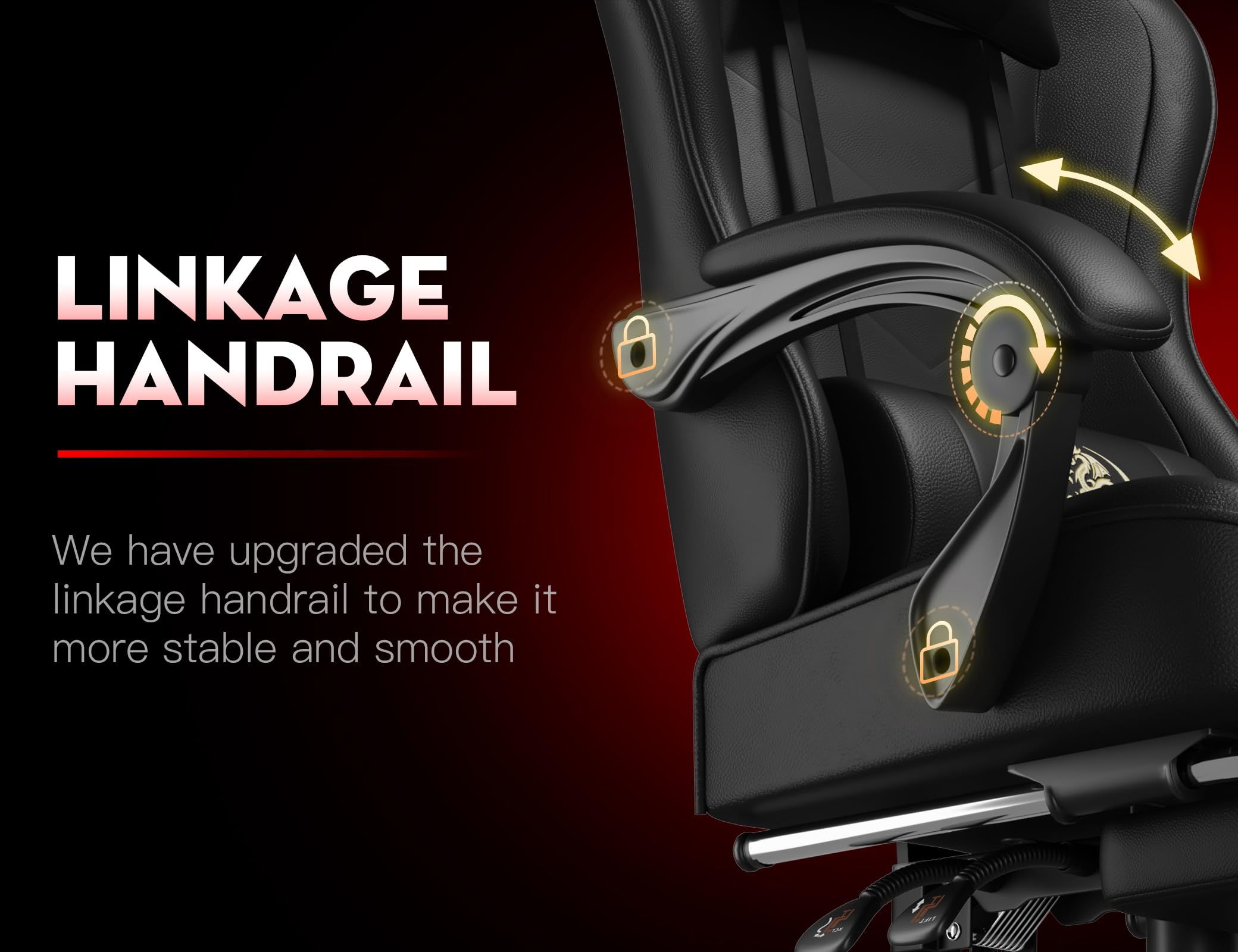 Gaming Chair with Footrest and Lumbar Support