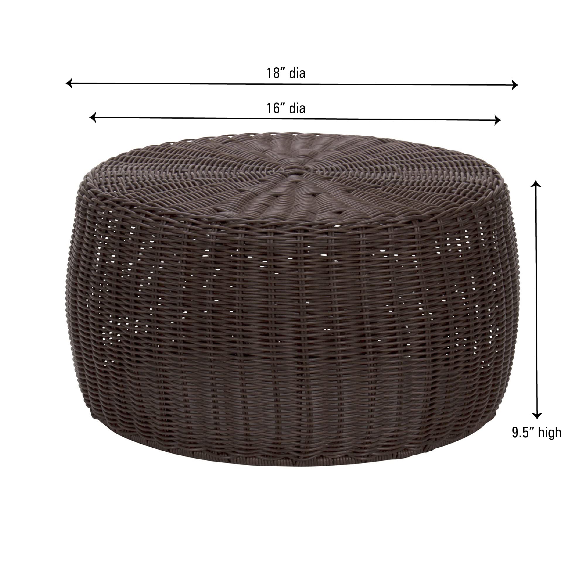 Handwoven Resin Storage Stool Ottoman