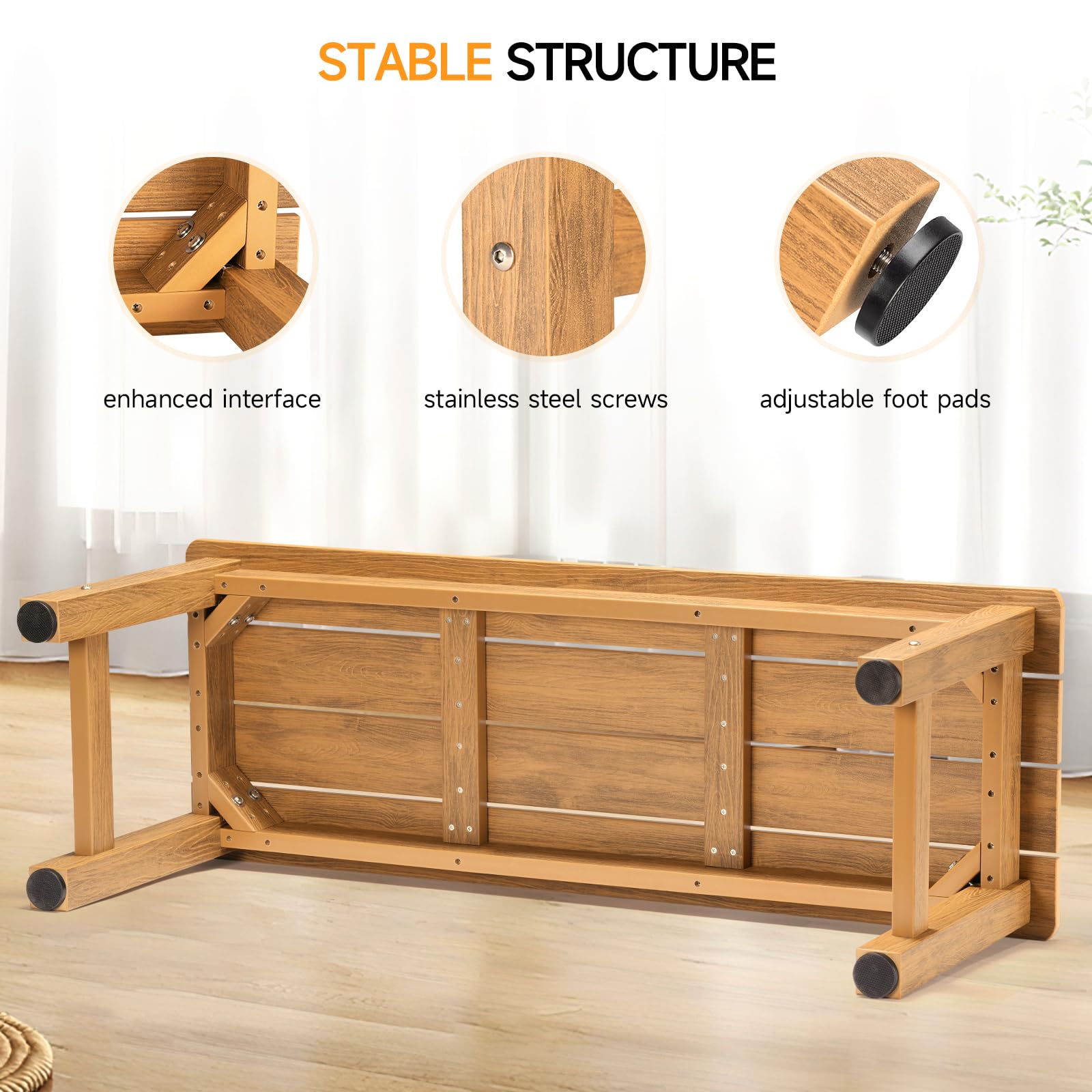 Weatherproof Outdoor Garden Bench 2-Person Poly Lumber