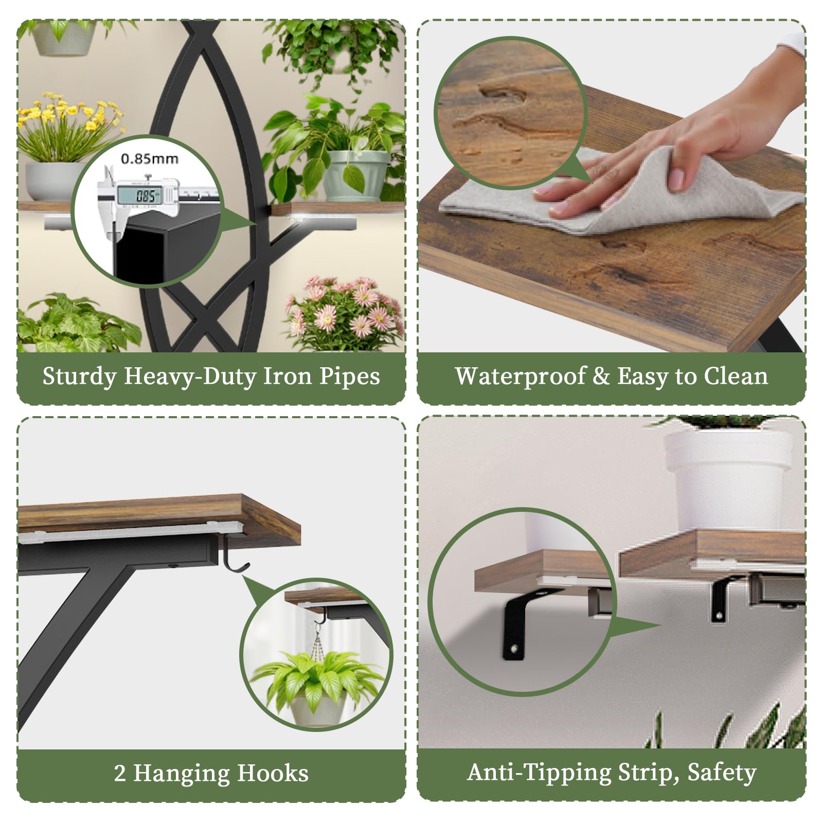 8-Tiered Plant Stand with Grow Lights and Storage Drawer