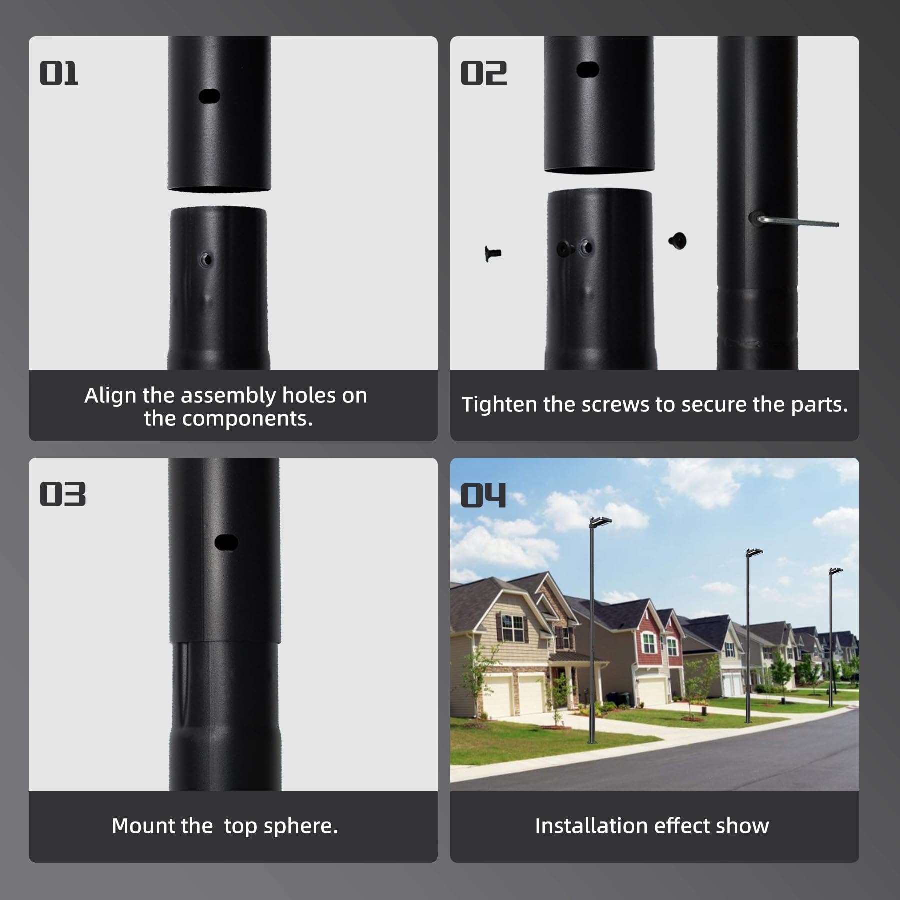 10ft Outdoor Street Light Pole