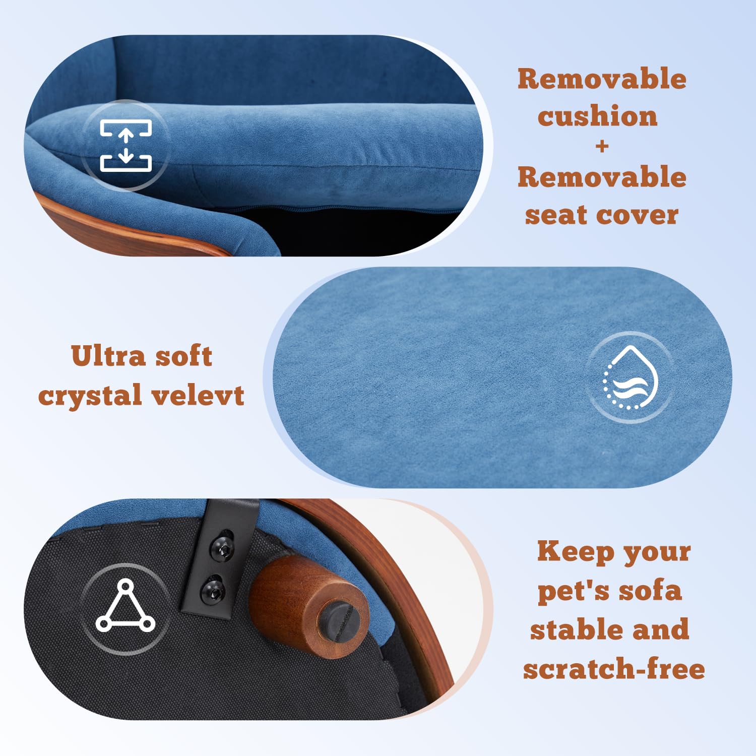 Elevated Dog Sofa Bed with Washable Cover - Small