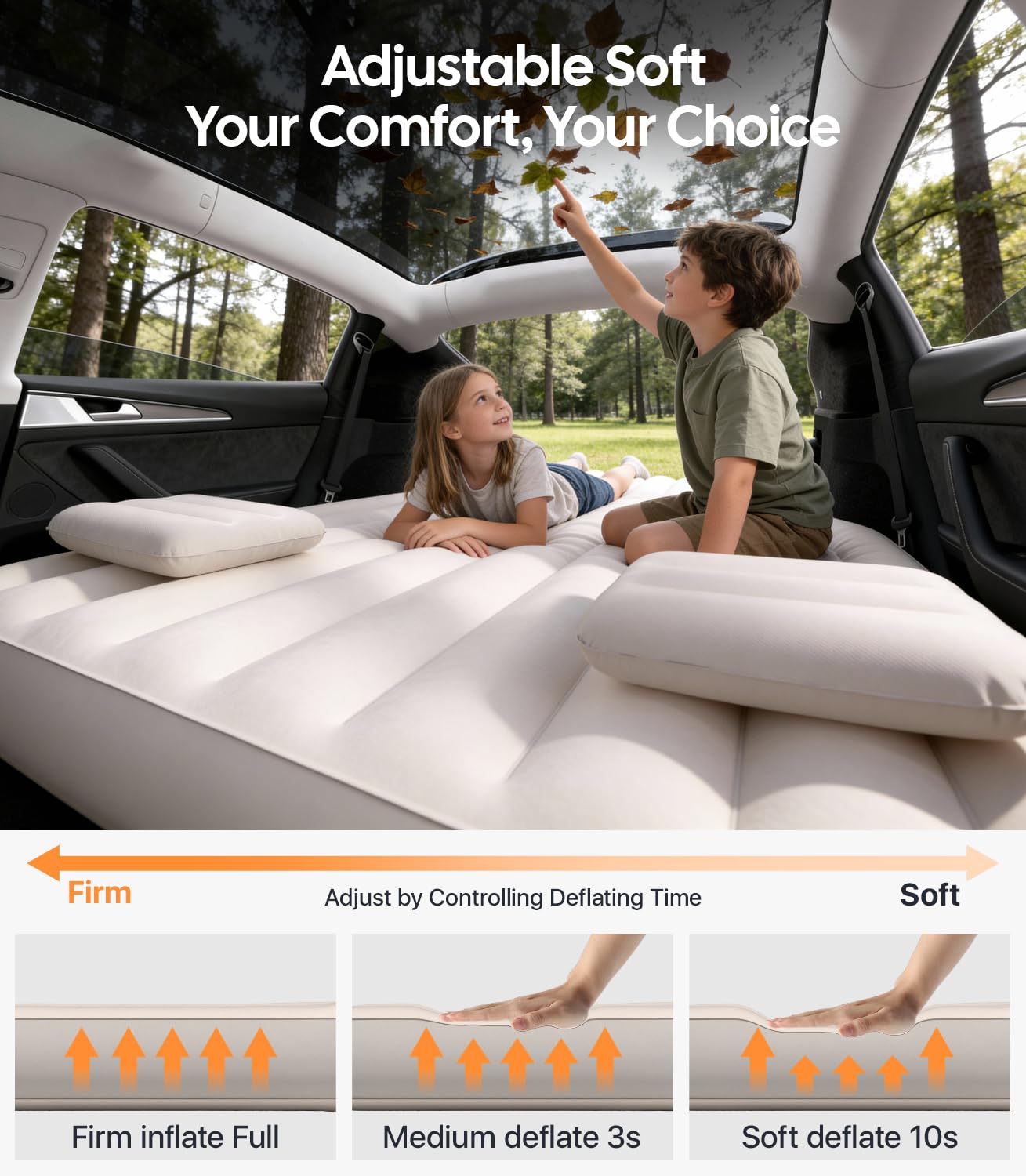 Air Mattress for Tesla Model Y Self-Inflating with Built-in Pump