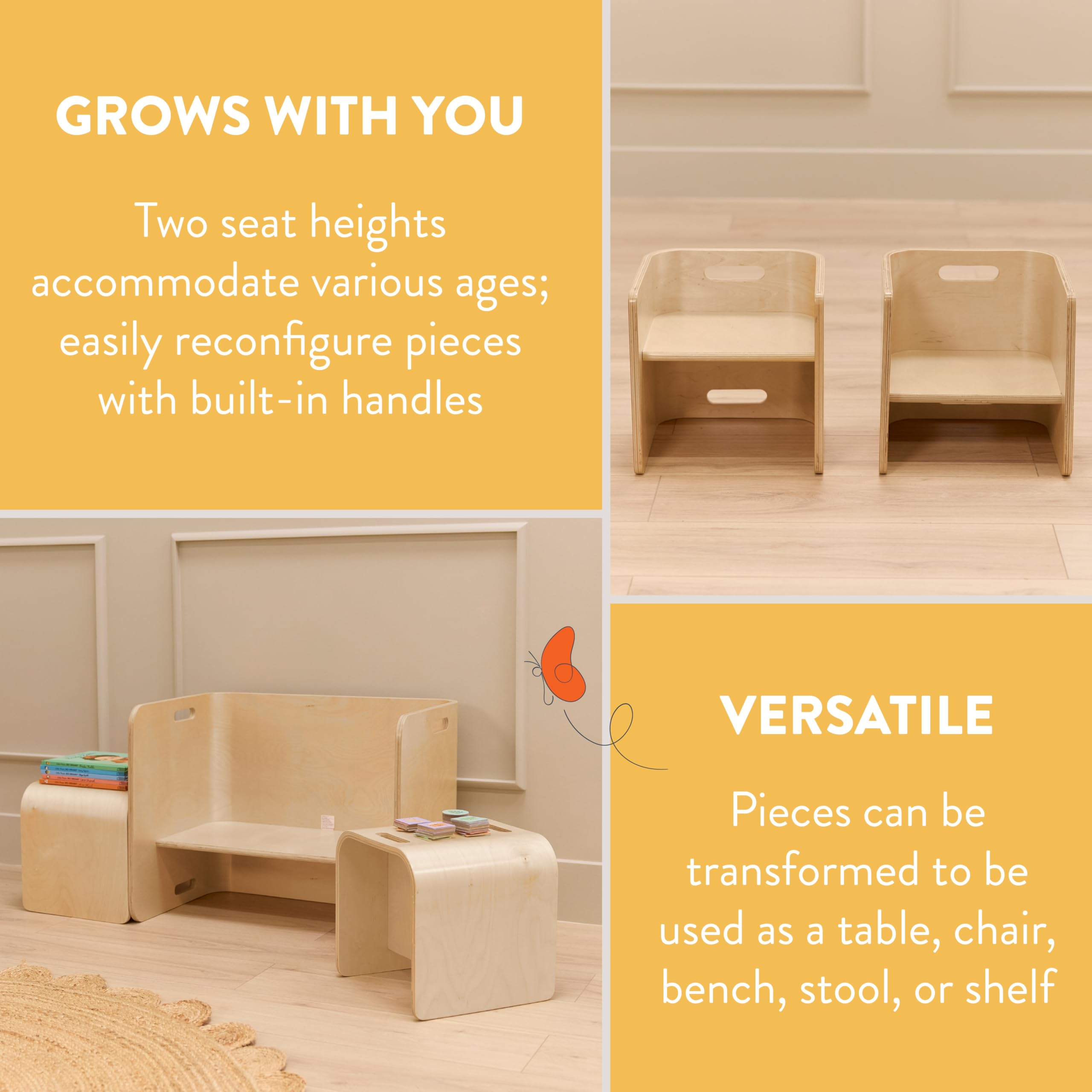Bentwood Kids Table and Chairs Set