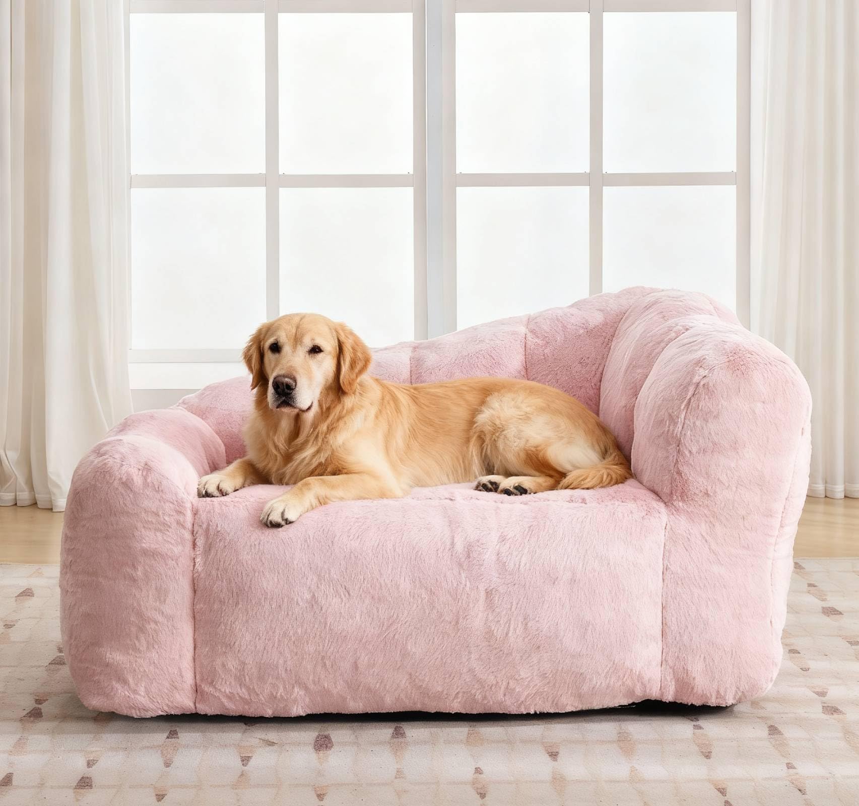 Dog Sofa Couch Pink Memory Foam