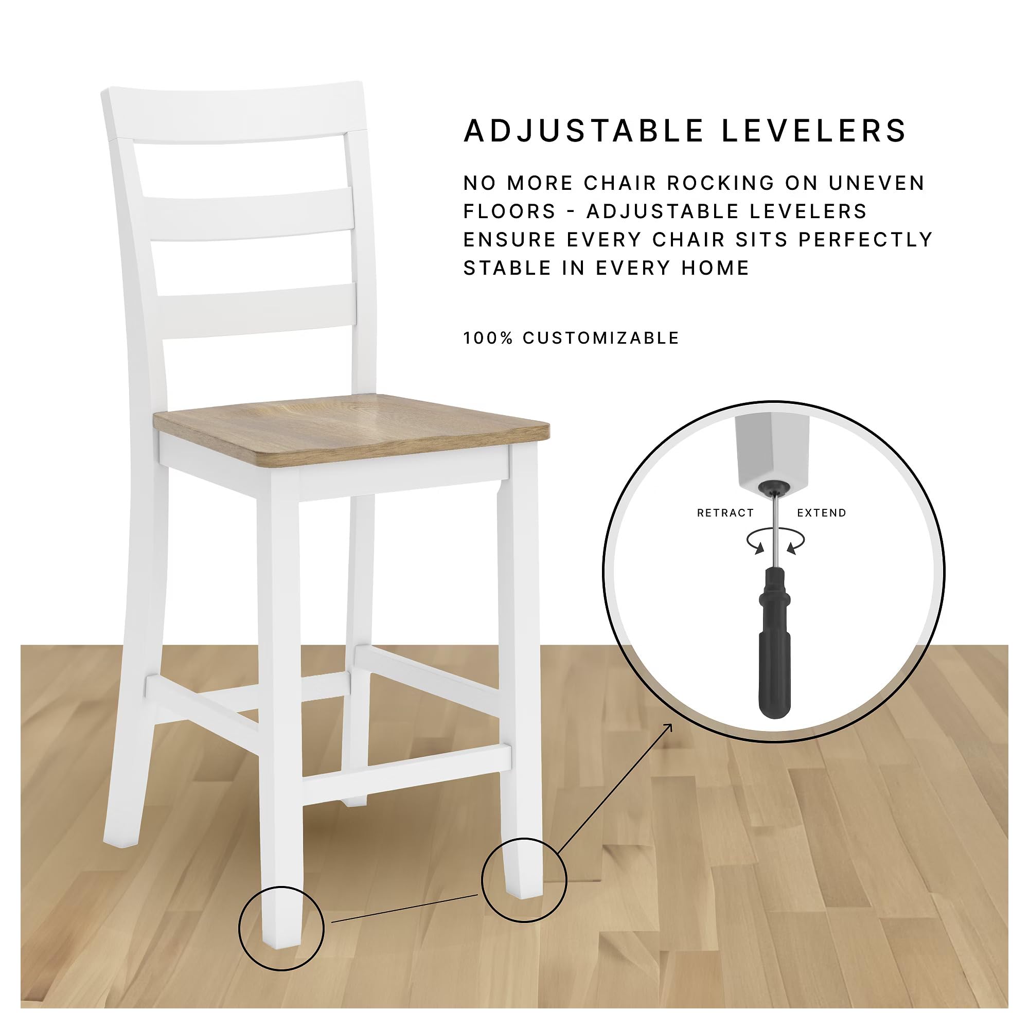 Counter Height Dining Set with Upholstered Stools