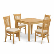 5-Piece Square Dining Set with Upholstered Chairs