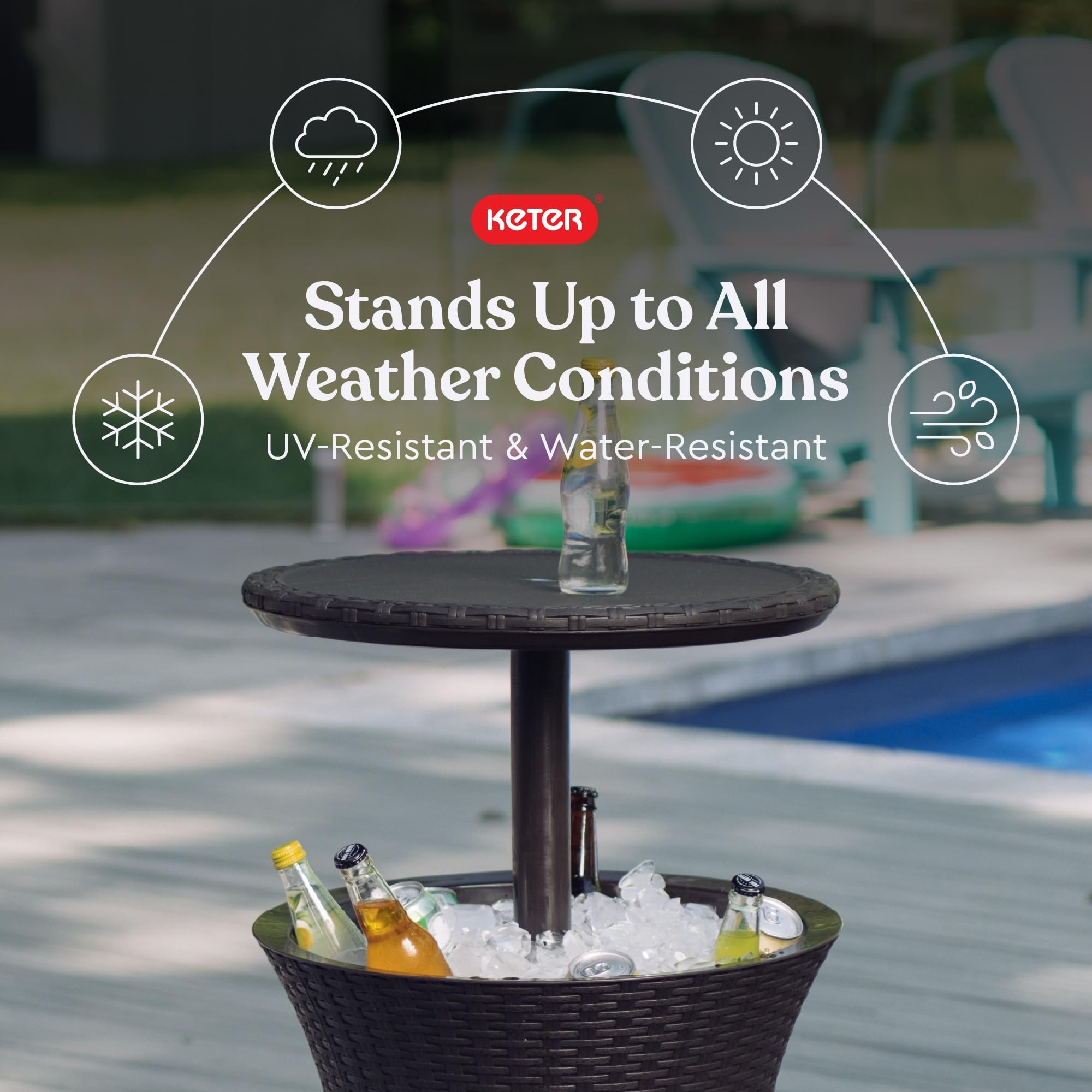 Pacific Cool Bar Outdoor Table with Cooler