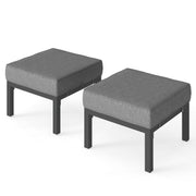 Outdoor Patio Ottoman Set of 2 with Cushions